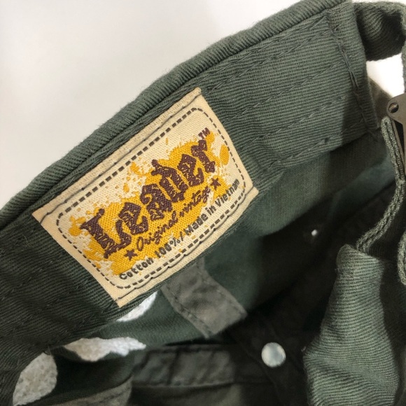 Leader Croix de Lorraine Distressed Green Baseball Cap - Picture 13 of 14